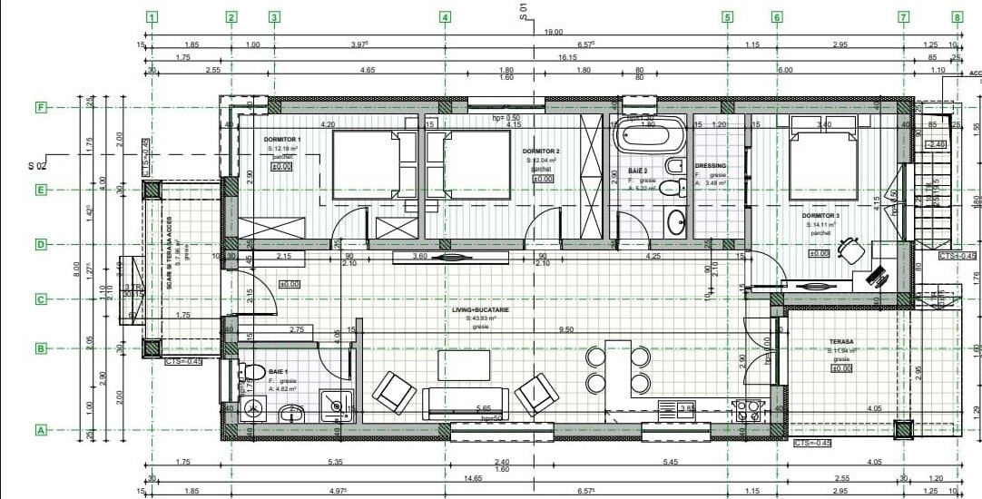 Casă individuală , 3 camere, teren 540mp, zona Dealul Furcilor